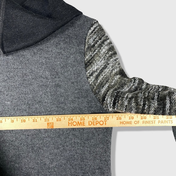 A'reve Cowl Neck Tunic Sweater Womens Small Gray Mixed Media Boho Outdoor - Picture 6 of 9